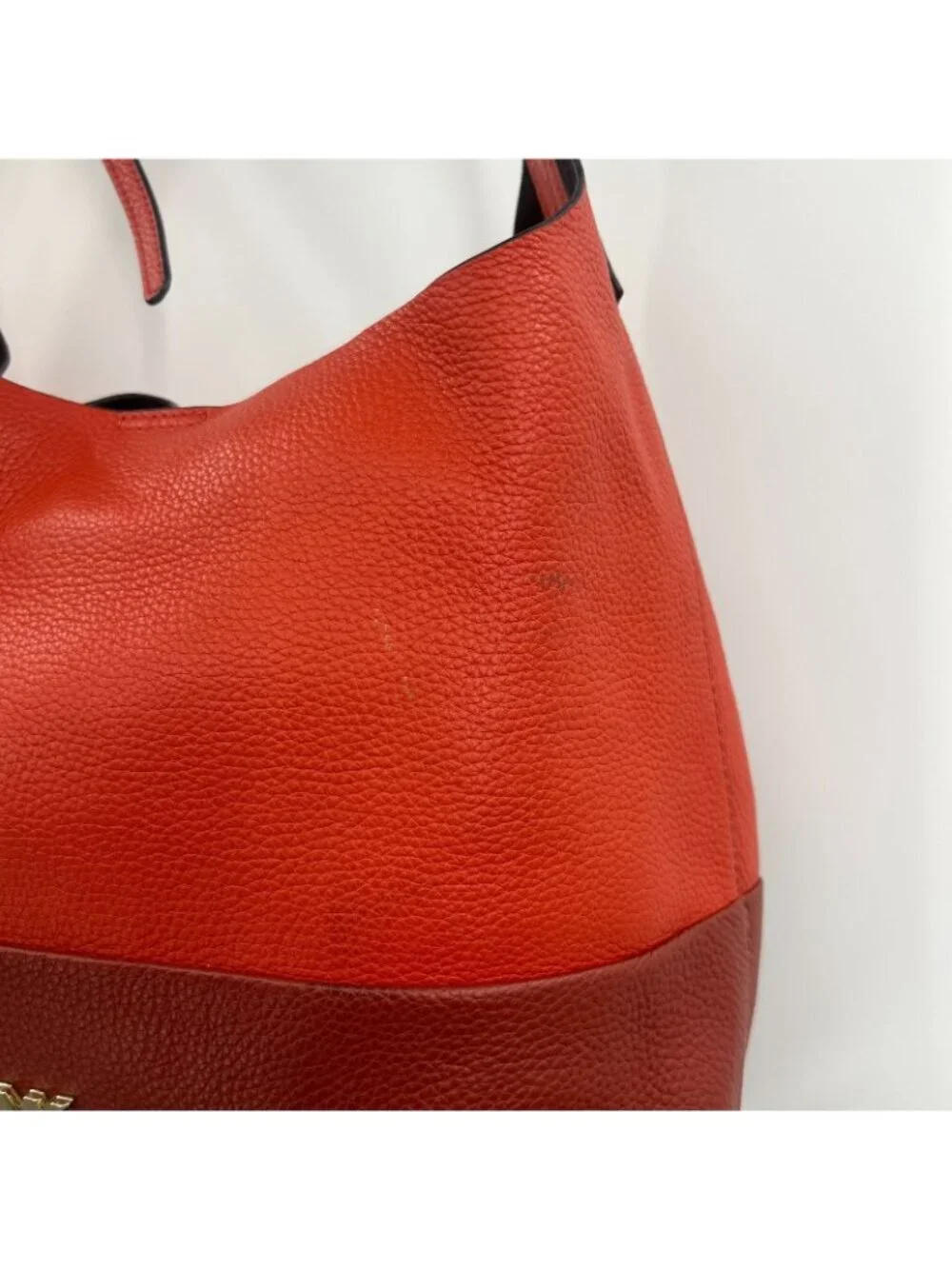 Michael Kors Junie Medium Pebbled Leather Orange Hobo Bag w/Dust Bag